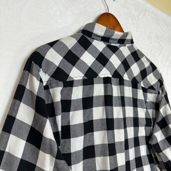 XXX Rude Mens Medium Buffalo Check Button Down Shirt Emo Scene Grunge Punk Retro - Picture 8 of 16